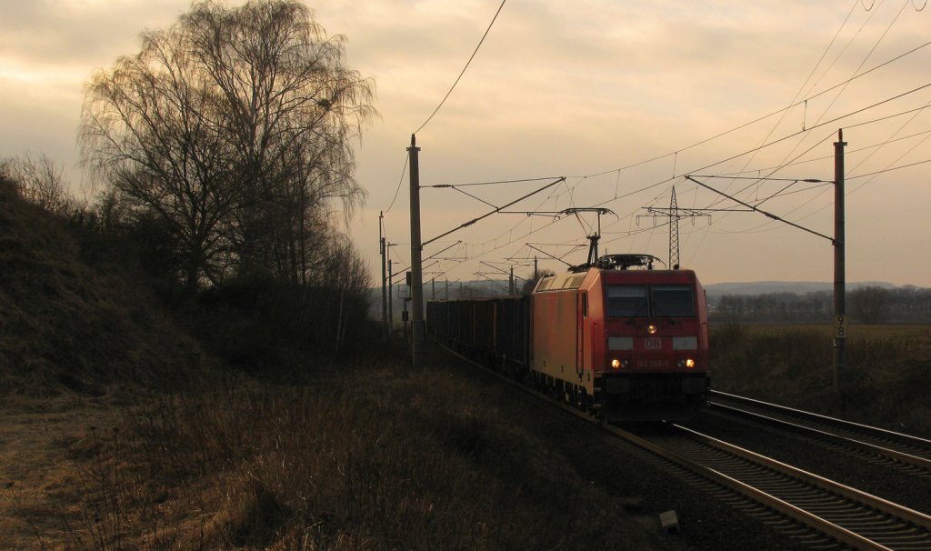 185 369-5 mit 48431 von Seddin Richtung Frankfurt(Oder) Oderbrcke am 05.03.2011 durch Nudow.