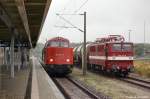 228 757-1 & 142 110-6 der EBS - Erfurter Bahnservice GmbH in Rathenow.