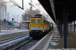 V300.18 (232 446-5) SGL - Schienen Gter Logistik GmbH mit einem kurzem Bauzug im Brandenburger Hbf und fuhr in Richtung Magdeburg weiter.