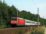 BR 101/118151/101-140-2-mit-db-eigenwerbung-und-ec 101 140-2 mit DB-Eigenwerbung und EC 241 'Wawel' nach Krakau, sie wird diesen Zug bis Cottbus bespannen. Aufgenommen am 03.07. im Sden Bestensee´s.