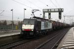 ES 64 F4 - 150 (189 150-6) MRCE Dispolok GmbH fr TXL - TX Logistik AG mit Kesselzug in Wittenberge. 22.12.2011