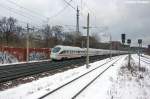 411 082-1  Mainz  als ICE 1548 von Berlin Ostbahnhof nach Dsseldorf Hbf in Rathenow. Dahinten noch eine 411er Garnitur als ICE 1538. 11.12.2012