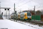 ET 445.110 (445 110-0) ODEG - Ostdeutsche Eisenbahn GmbH auf einer Probe/Schulungsfahrt in Rathenow und fuhr in Richtung Wustermark weiter.