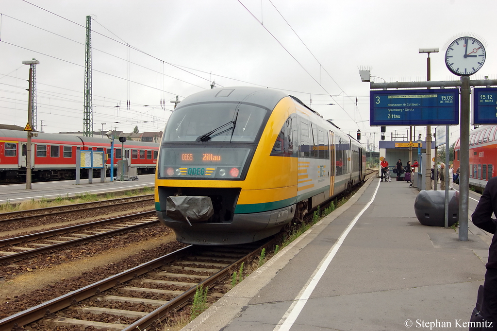 642 514/914 der ODEG als OE65 (OE 79535) nach Zittau in Cottbus. 30.06.2011