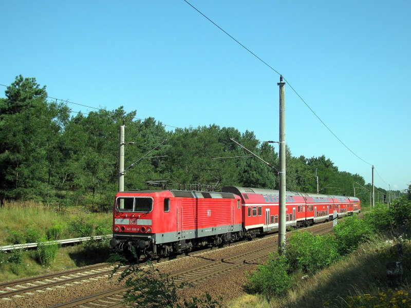 143 566-8 mit einer RB 14 nach Senftenberg am 07.08.
