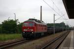 233 288-0 DB Schenker Rail Deutschland AG mit einem Drahtrollenzug aus Brandenburg Aldstadt in Rathenow und fuhr in Richtung Wustermark weiter. 21.06.2012