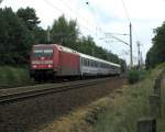 EC 341  Wawel  von Hamburg nach Krakau, der am 16.07.2010 auch endlich seine Strecke komplett bewltigen darf mit 101 064-4.