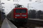112 110 mit dem RE1 (RE 18117) von Magdeburg Hbf nach Frankfurt(Oder) in Priort. 27.01.2012