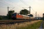 120 155-7 mit dem EN 453  TransEuropean Express  von Paris Est nach Moskva Belorusskaja bei Rathenow.