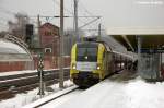 ES 64 U2 - 011 (182 511-6) MRCE Dispolok GmbH für ODEG - Ostdeutsche Eisenbahn GmbH kam mit dem RE4 (RE 37316) aus Ludwigsfelde in Rathenow an und wurde dann vom Zug abgekoppelt. 12.12.2012
