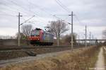 482 014-8 SBB Cargo als Lz zwischen Großwudicke und Rathenow in Richtung Rathenow unterwegs. 28.03.2011