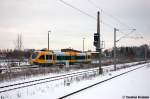 VT 646.045 (646 045-4) ODEG - Ostdeutsche Eisenbahn GmbH als OE51 (OE 68976) von Brandenburg Hbf nach Rathenow, bei der Einfahrt in Rathenow. 06.12.2012